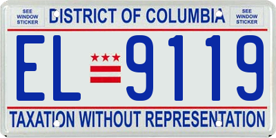 DC license plate EL9119