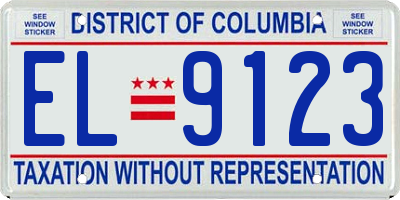 DC license plate EL9123
