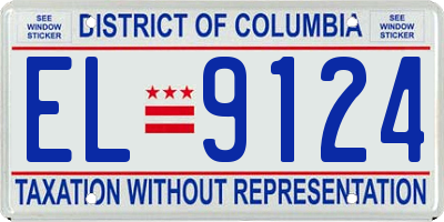 DC license plate EL9124