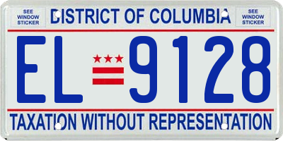 DC license plate EL9128