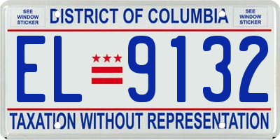 DC license plate EL9132