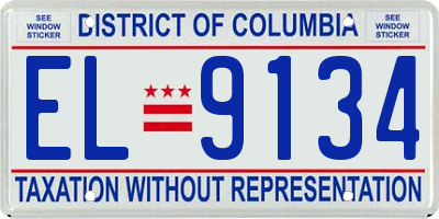 DC license plate EL9134