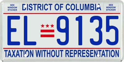 DC license plate EL9135