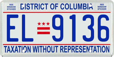 DC license plate EL9136