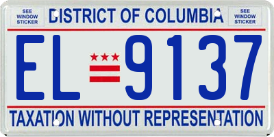 DC license plate EL9137