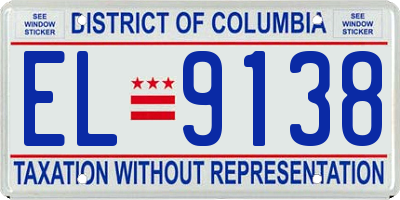 DC license plate EL9138