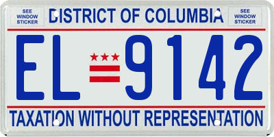 DC license plate EL9142