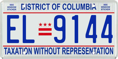 DC license plate EL9144
