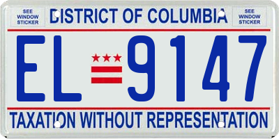 DC license plate EL9147