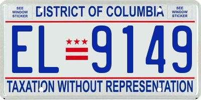 DC license plate EL9149