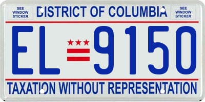 DC license plate EL9150