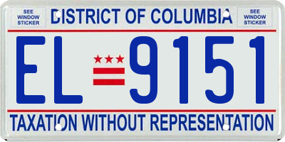 DC license plate EL9151