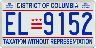 DC license plate EL9152