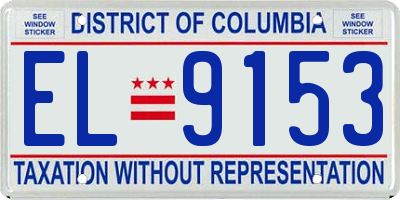 DC license plate EL9153