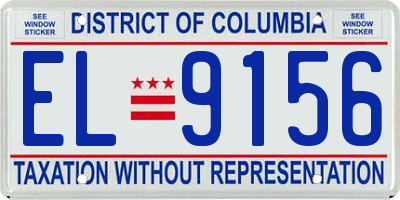 DC license plate EL9156
