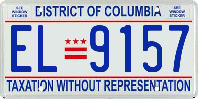 DC license plate EL9157