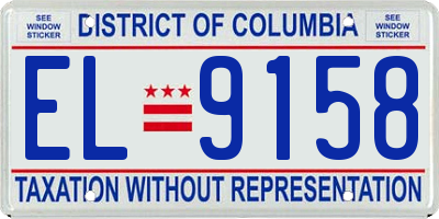 DC license plate EL9158