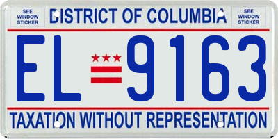 DC license plate EL9163