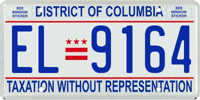 DC license plate EL9164