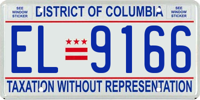 DC license plate EL9166