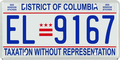 DC license plate EL9167