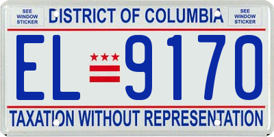 DC license plate EL9170