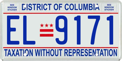 DC license plate EL9171