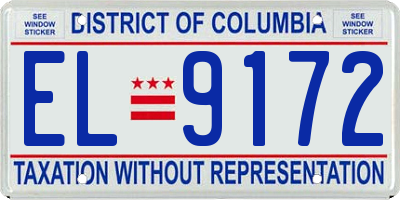 DC license plate EL9172