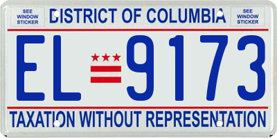 DC license plate EL9173