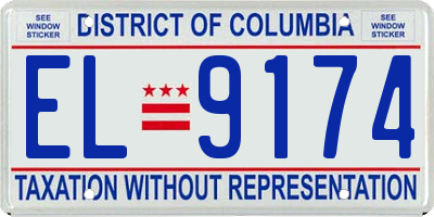 DC license plate EL9174