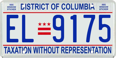 DC license plate EL9175
