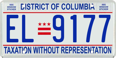 DC license plate EL9177