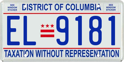 DC license plate EL9181