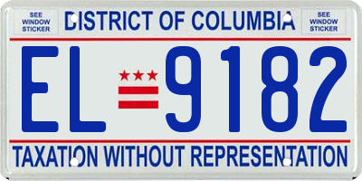 DC license plate EL9182