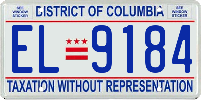 DC license plate EL9184