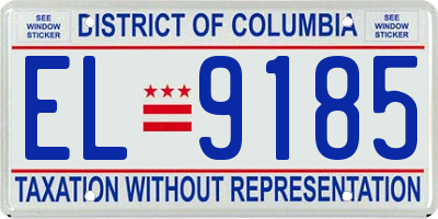 DC license plate EL9185