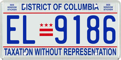 DC license plate EL9186