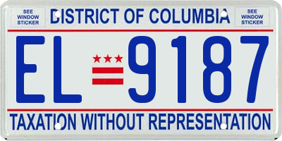 DC license plate EL9187