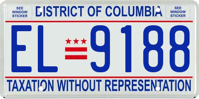 DC license plate EL9188