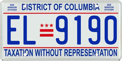 DC license plate EL9190