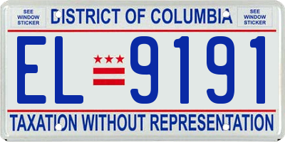 DC license plate EL9191
