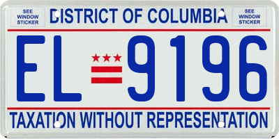 DC license plate EL9196