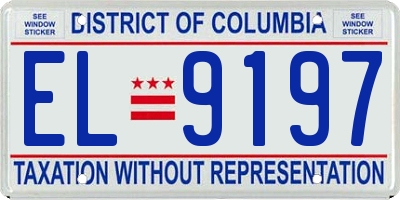 DC license plate EL9197