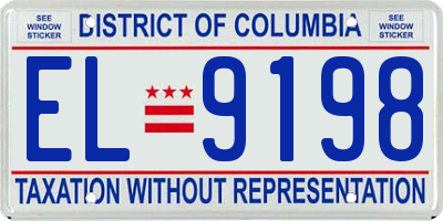 DC license plate EL9198
