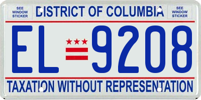 DC license plate EL9208