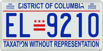 DC license plate EL9210