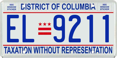DC license plate EL9211