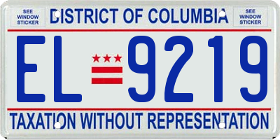 DC license plate EL9219