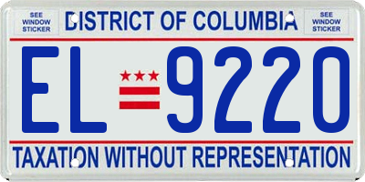 DC license plate EL9220