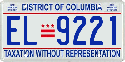 DC license plate EL9221